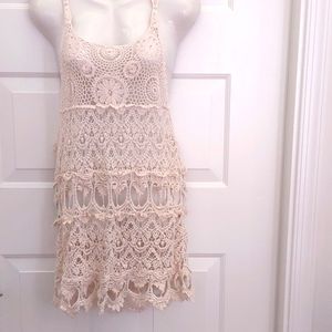 Crochet Cover Up/Boho Tunic In Cream